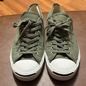Converse Jack Purcell Olive Green Canvas Sneakers